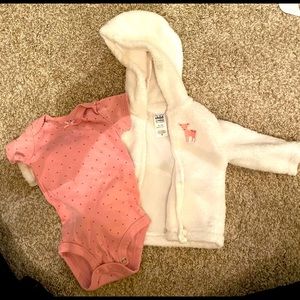 Short sleeve onesie and jacket